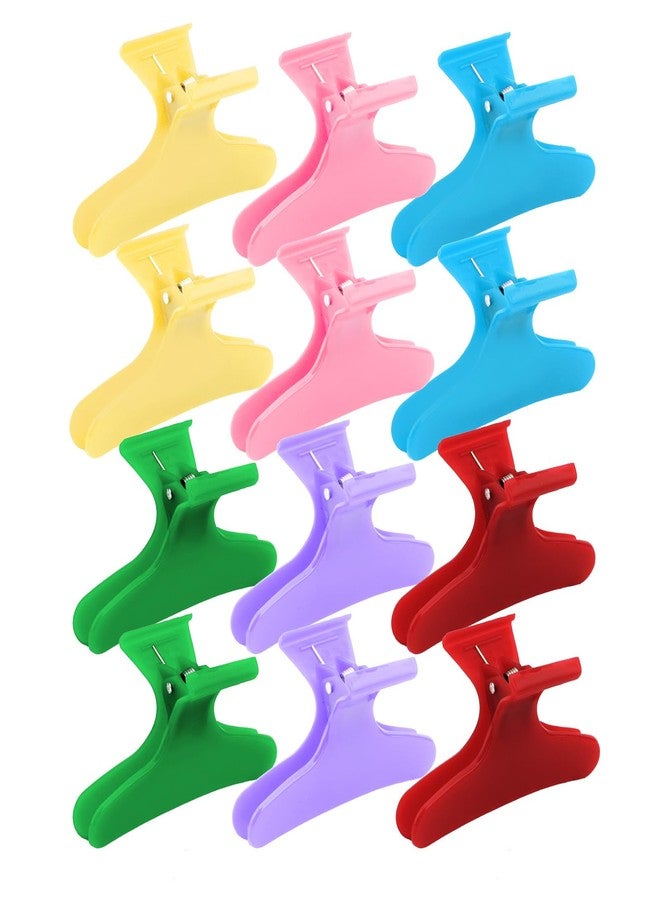 Ondder 12 Pack Butterfly Hair Clips for Styling Sectioning Pro Salon Butterfly Plastic Claw Clips Hair Styling Clip Barber Clips for Cutting, Coloring Hair, Hair Accessories for Women Girls - Image 1